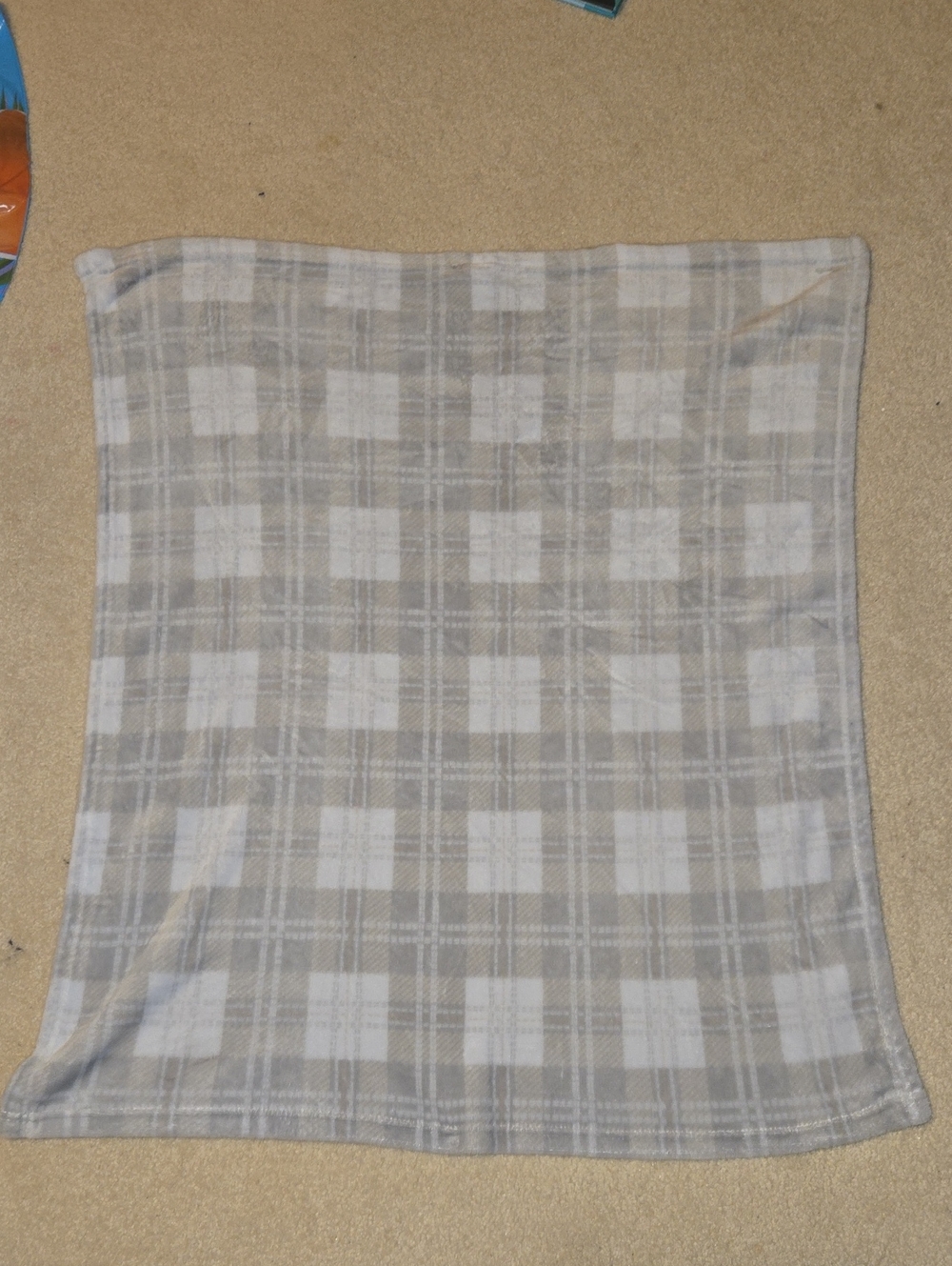Neutral Gray & White Plaid Baby Blanket